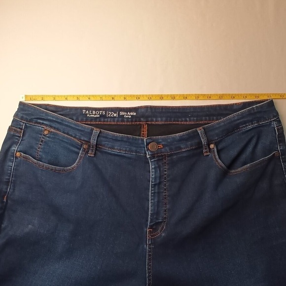 Talbots Womens Flawless Slim Ankle Curvy High Rise Dark Wash Jeans Size 22W - Picture 7 of 10